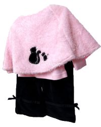 Starting Out Chic Black & Pink Cat 3pc Baby Outfit